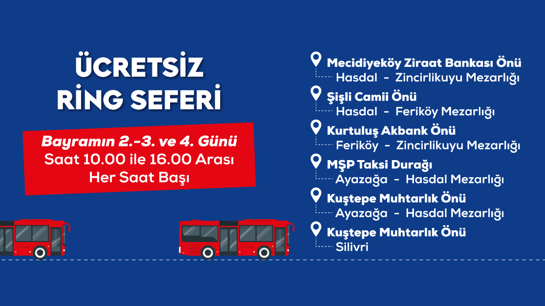 BAYRAMDA ÜCRETSİZ RİNG SEFERİ